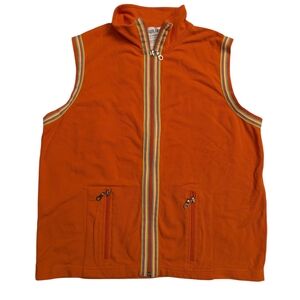 Orange Sleeveless Zip-Up Top